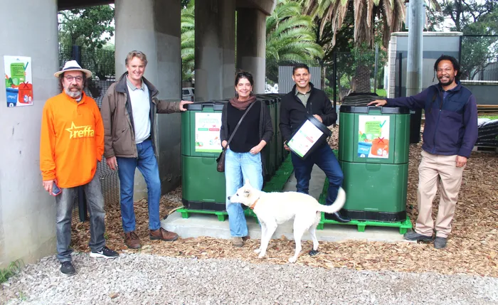OBSID members Edwin Angless, Matt Tyrell, Julie Van Der Vlught, Ward 57 Councillor, Yusuf Mohamed, and local nursery owner, Llewellyn Nomdoe.