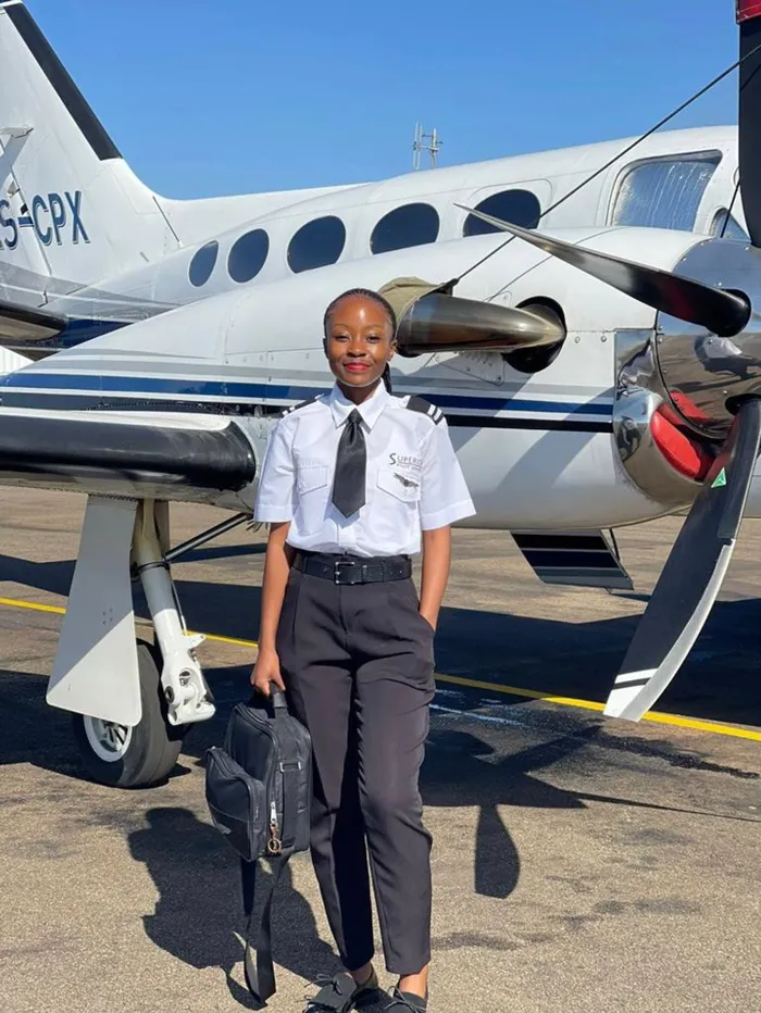 Lethabo Malesa, 21, has obtained her commercial pilot licence. Picture: Supplied