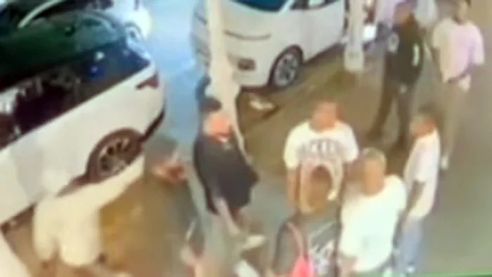 A screengrab of the moment AKA was shot dead outside a Durban restaurant.