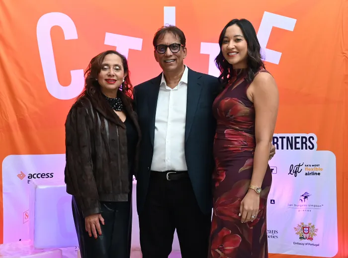 Artscape CEO, Marlene le Roux, Dr Iqbal Survé, patron and founder of the Surve Family Office, and Tricia Survé, founder of the Tricia Survé Foundation. 