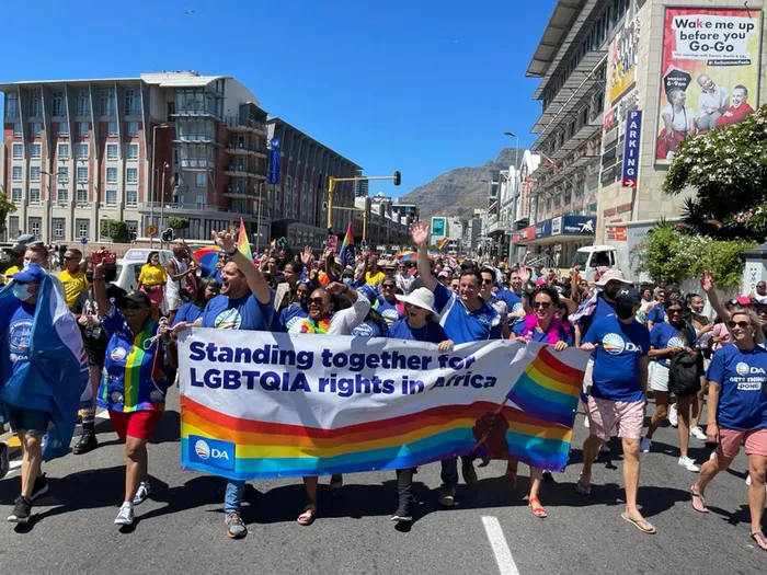 DA's federal council chairperson, Helen Zille attend Cape Town Pride on Saturday alongside DA leader, John Steenhuisen. Picture: DA Western Cape