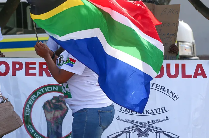 Operation Dudula handed over a memorandum at the City’s Civic Centre on Saturday. Picture: LEON LESTRADE/African News Agency (ANA)