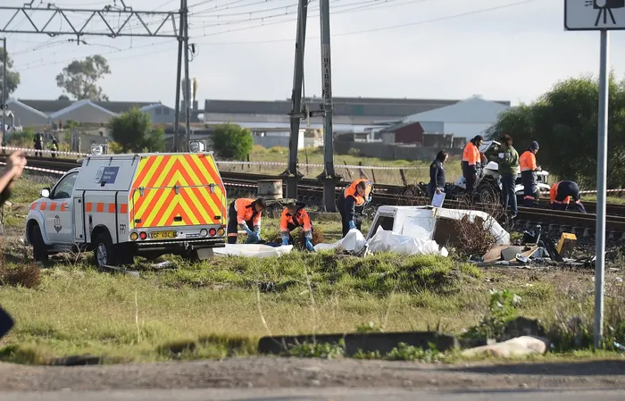 It’s been nearly 10 years since a horrific crash in which 10 children died at the Buttskop level-crossing when their minibus taxi was hit by a train. Picture: AP