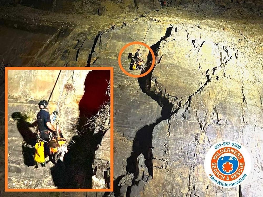 20m up an 80m cliff: Rescue Teams use Woolworths droëwors to save dog