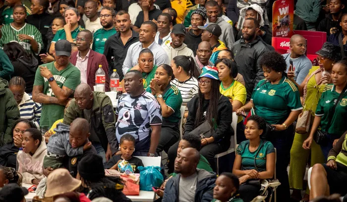 Bafana Bafana supporters at Pavillion Shopping Centre in Durban watching the opening match between SA and Mexico