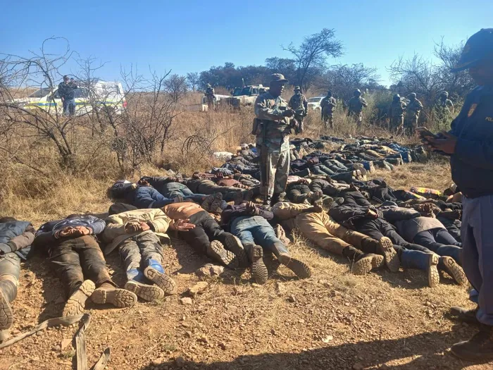Some of the miners who were arrested during the operation. 