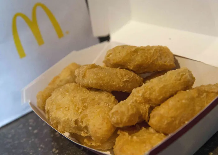 A McDonald's 10-piece chicken McNuggets box is photographed at the Times Square outlet in New York. Photo: Shannon Stapleton