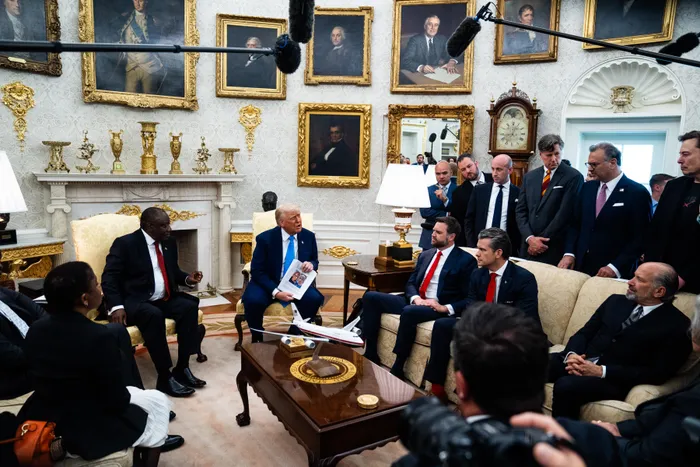US President Donald Trump confronted President Cyril Ramaphosa about the treatment of Afrikaners during an Oval Office meeting in May 2025. 