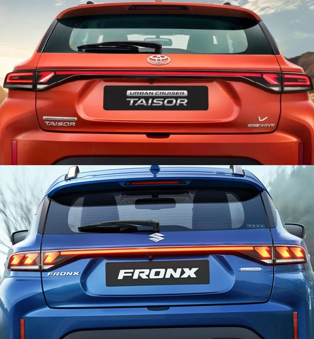 Toyota Urban Cruiser Taisor versus Suzuki Fronx rear