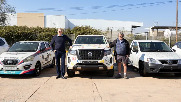 Nissan South Africa country director Juan Wheeler (left) with Freek de Kock, who owns the largest private Nissan and Datsun collection in the world.