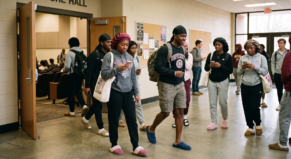 University bans students from wearing bonnets, bedroom slippers and durags ...