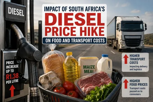 How South Africa's diesel price hike will affect food and transport costs