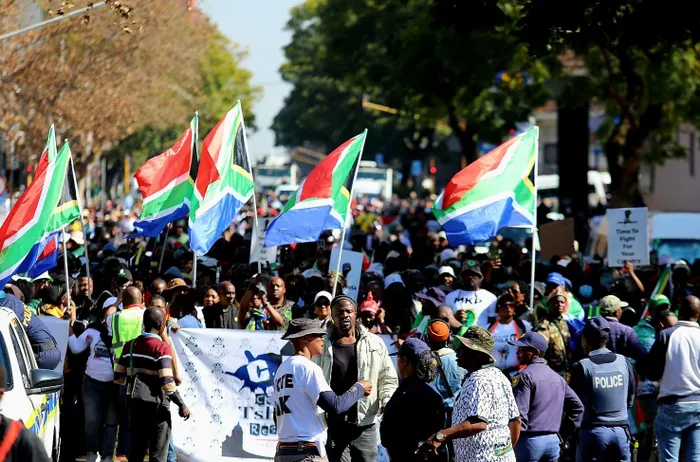 The 30 June march against illegal immigrants in Pretoria en route to Sunnyside police station.  
