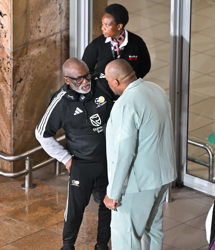 CONTROVERSY-attracting Bafana Bafana team manager Vincent Tseka and sport minister Gayton McKenzie during the FIFA World Cup 2026 South Africa Homecoming at OR Tambo International Airport on Thursday. 