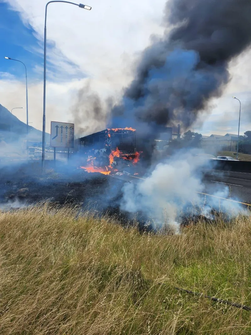 Burning bus causes closure on N2