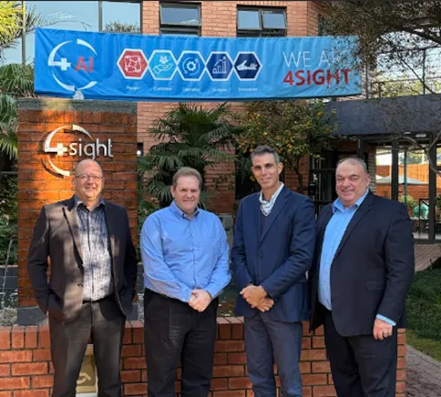 Left to right: Eric van der Merwe, 4Sight group CFO; Andrew Murgatroyd, chairperson Audit and Risk Committee and independent, non-executive director; Kamil Patel, board chairperson and independent, non-executive director and Tertius Zitzke, group CEO.