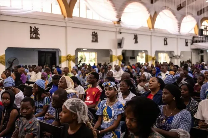 Catholics gather for a mass at the Church of the Assumption in Lagos on April 21, 2025. An unknown number of pupils have been abducted from a Catholic school in central Nigeria, an official said on November 21, 2025, in the second such incident in less than a week.