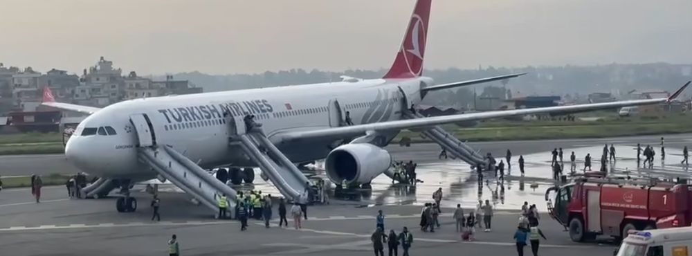 Turkish Airlines plane catches fire at Nepal airport, passengers safe
