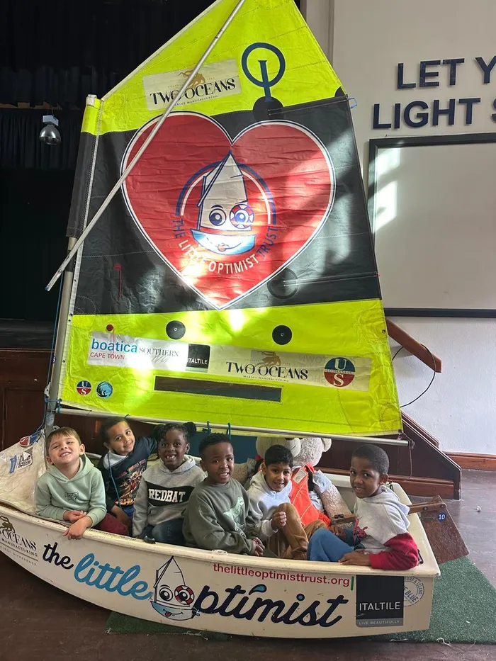 Valley Pre-Primary pupils checking out The Little Optimist 