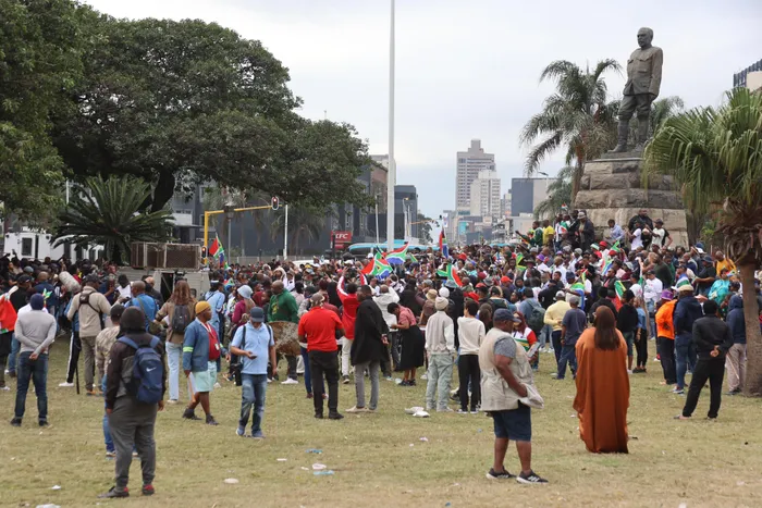 Marchers have gathered at the King Dinuzulu Park ahead of the march