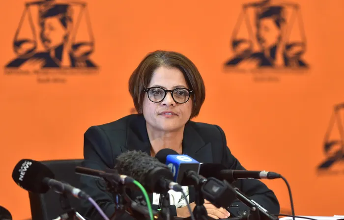 Investigative Directorate head in the NPA, Hermione Cronje being introduced by the National Director of Public Prosecutions at the National Prosecuting Authority (NDPP) Shamila Batohi, formally during a Media briefing at NPA offices in Silverton. Picture: Bongani Shilubane/African News Agency/ANA