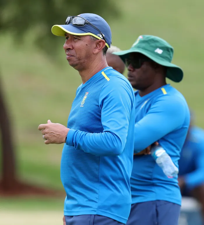 Salieg Nackerdien during the South Africa Women’s series against New Zealand in 2020