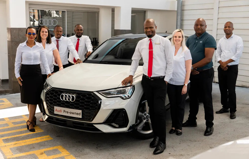 Audi Wonderboom – from left: Tebogo Magoro, Sonja Steyn, Mxolisi Ndlovu, Mandla Vukela, Phetole Ramonakga, Elsa-Mari Bothma, Lucky Phillips and Lucky Aphane.