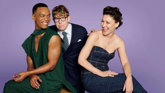 Presenter Emma Willis (R), professional dancer Johannes Radebe (L) and comedian Josh Widdicombe(M) are the new presenters for "Strictly Come Dancing" 2026.