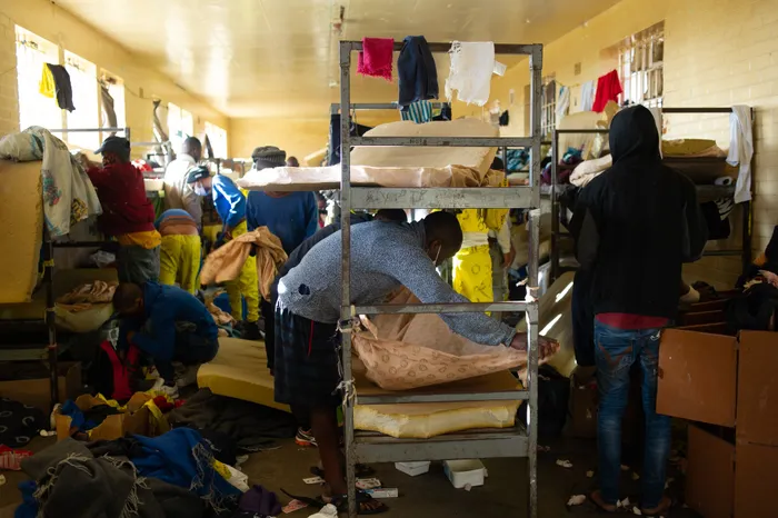 Prisoners live in overcrowded cells in Pollsmoor Prison. 