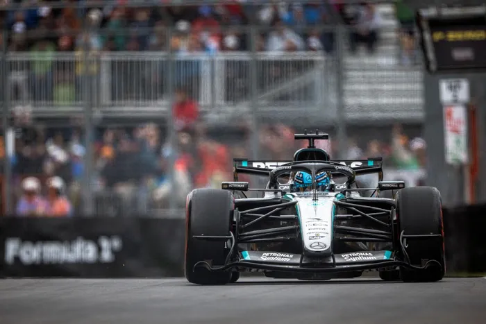 Is George Russell cracking under the pressure? Despite starting the Canadian GP weekend on a high with pole position and a Sprint win, his race-day retirement exposed a deeper psychological battle. Photo: AFP