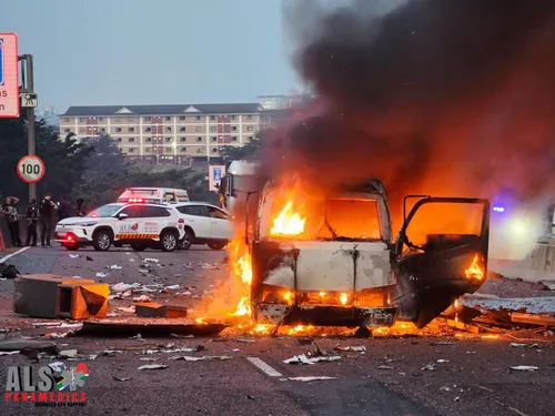 LOOK | Cash van blown up in brazen CIT heist in Durban