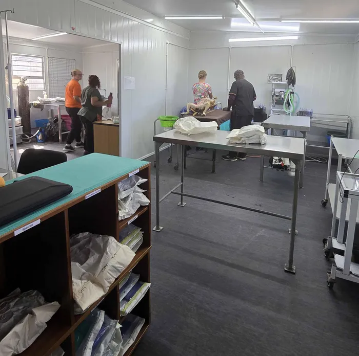 Inside the new operating theatre of the Mdzananda Animal Clinic in Khayelitsha.