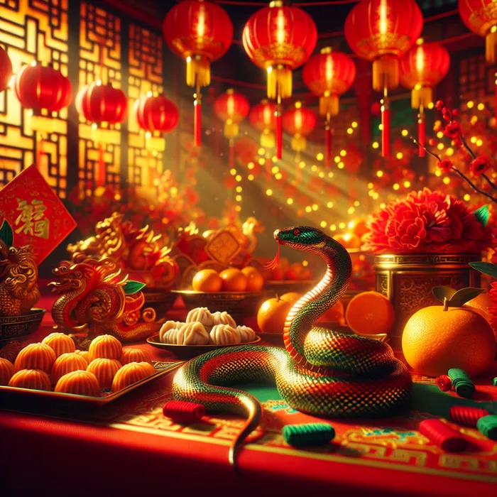 The Year of the Snake begins on January 29, the date of the second new moon after the winter solstice, as part of a 12-year cycle.