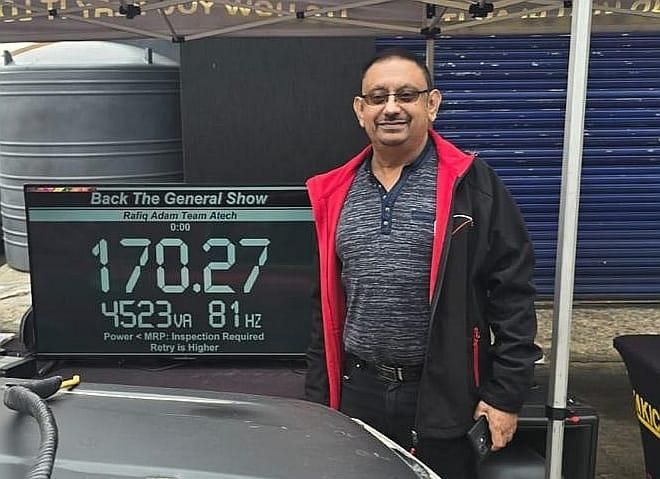 Rafiq Adam Khader sets new world record in car audio with a 1968 mini