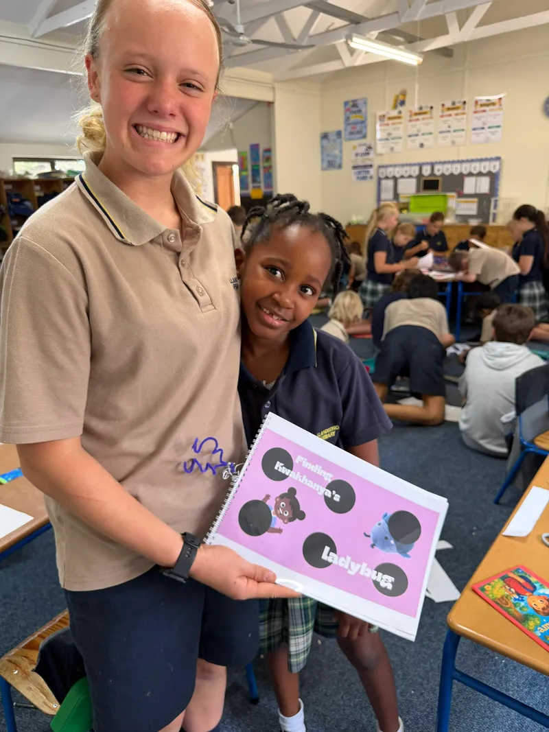 Making book buddies at Llandudno primary