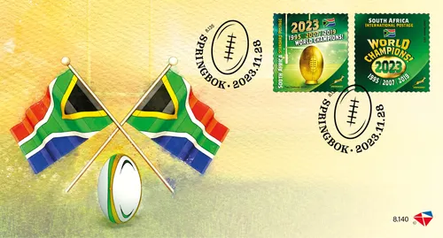South Africa Post Office celebrates the World Cup Rugby Champions