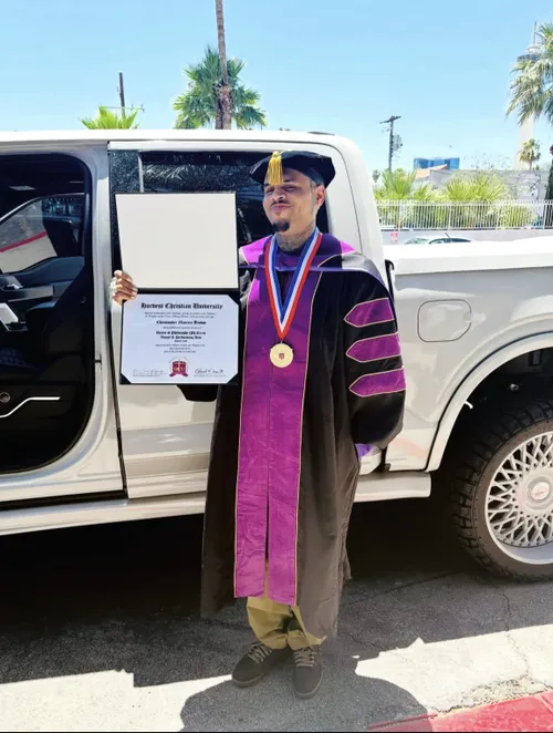 Chris Brown receives honorary doctorate in visual and performing arts