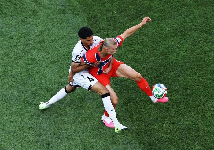 Norway's Erling Haaland tries to control the ball during their 2026 Fifa World Cup match against Iraq.
