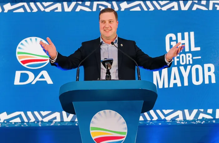 The leader of the Democratic Alliance, Geordin Hill-Lewis. 