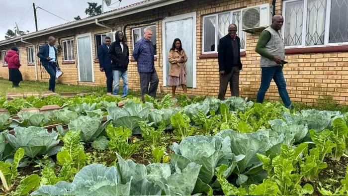 The Banomusa Healthcare and Welfare Centre in Ndwedwe during a visit last year by KwaZulu-Natal Finance MEC Francois Rodgers, who made a donation to the institution. Rodgers was accompanied on a tour of the facility by board chairperson Christopher Sibisi and centre manager Khangeziwe Cele, the local ward councillor and provincial government officials, who inspected the centre and its operations.