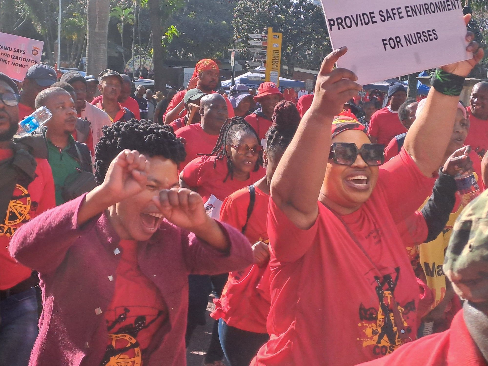 WATCH: Cosatu leaders lash out at Eskom, Reserve Bank and Transnet at ...