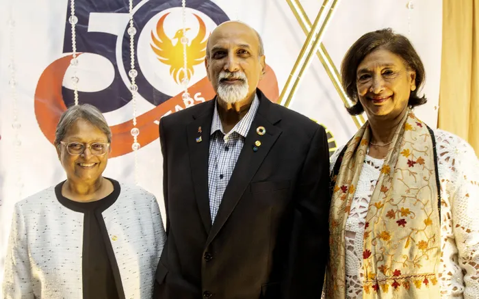 Professor Quarraisha Abdool Karim, from left, Professor Salim Abdool Karim and Reshma Badal. 
