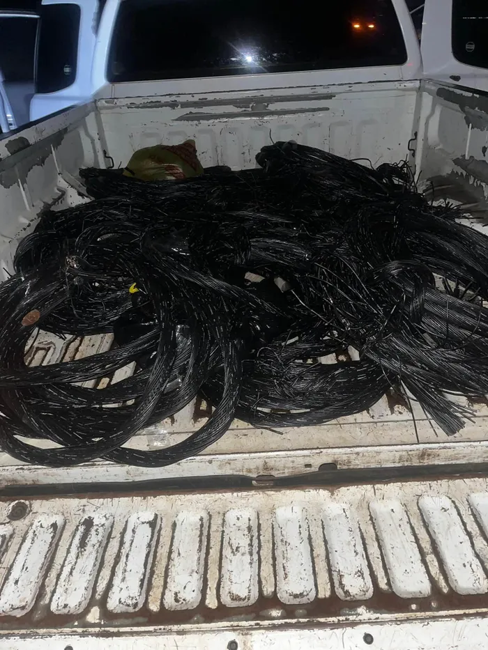 Some of the copper cable police recovered in arresting six men in the Free State.
