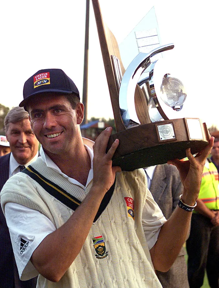 South African captain Hansie Cronje poses after winning the test match series against England in Pretoria on 18 January 2000. Photo: Yoav Lemmer/AFP