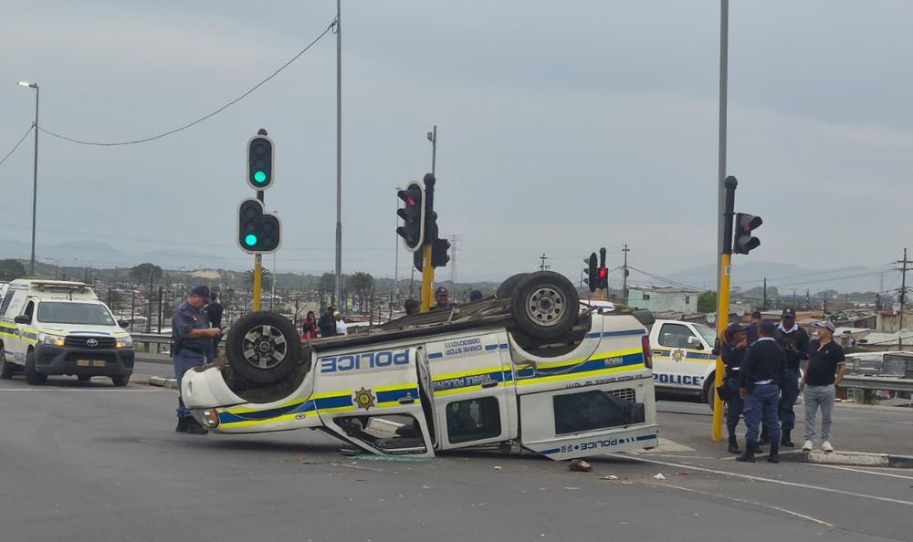 Another SAPS van overturns on Cape roads, leaving officer injured - IOL