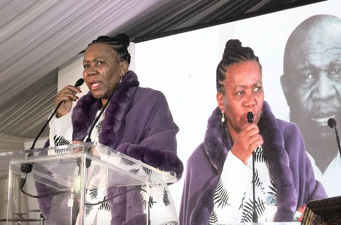 HONOUR: Daphne Mashile-Nkosi, mother of the late Zakithi Zaza Nkosi, speaks on Friday at the Stanley and Daphne Nkosi Foundation ceremony at Chris Hani Baragwanath Academic Hospital.Picture: Dimpho Maja/African News Agency (ANA)