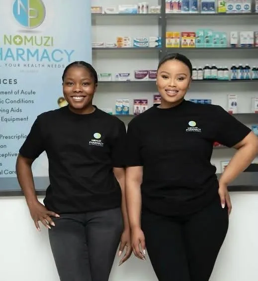Melissa Sibanda, left, and pharmacist Nomzila Bayabonga Madinane,right, were shot dead at her newly opened pharmacy in KwaNyuswa, west of Durban, on Tuesday after three unknown gunmen armed with rifles and a pistol stormed the business and opened fire. A security guard later succumbed to a gunshot wound in hospital, while the two women died at the scene. Madinane will be laid to rest today.