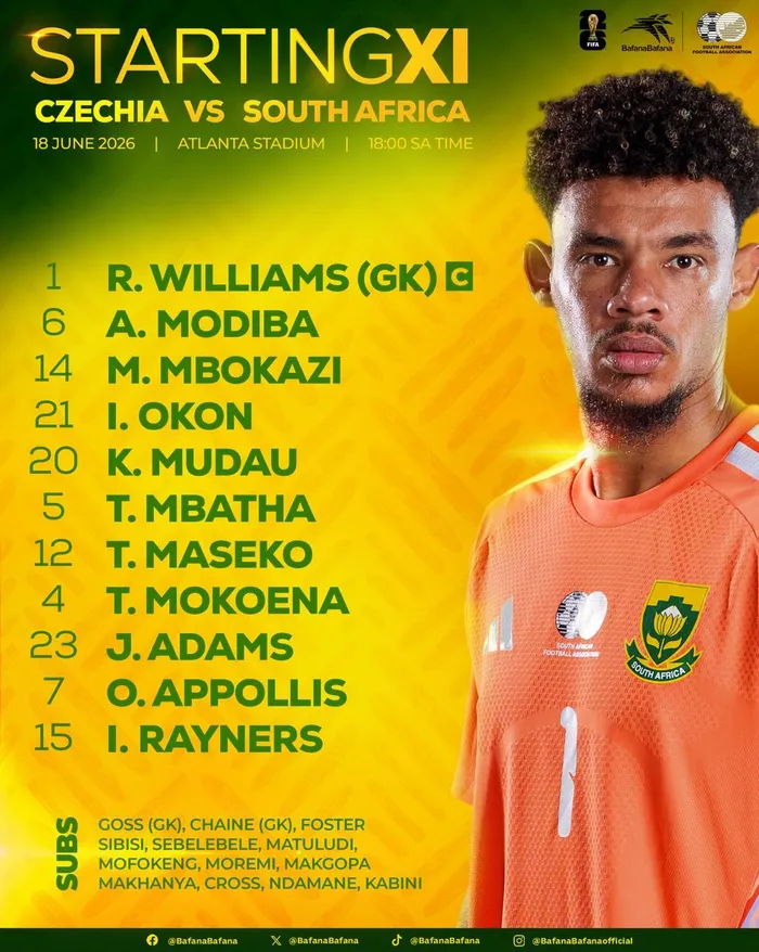 Bafana Bafana starting XI