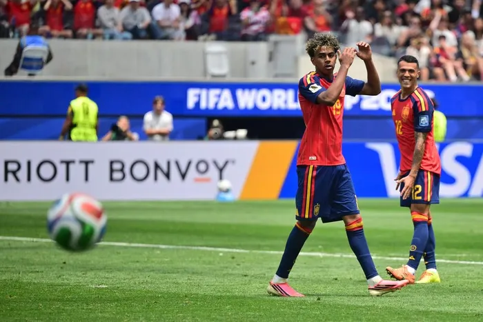 Lamine Yamal of Spain will most likely face Portugal on Monday night in the Round of 16. Photo: AFP