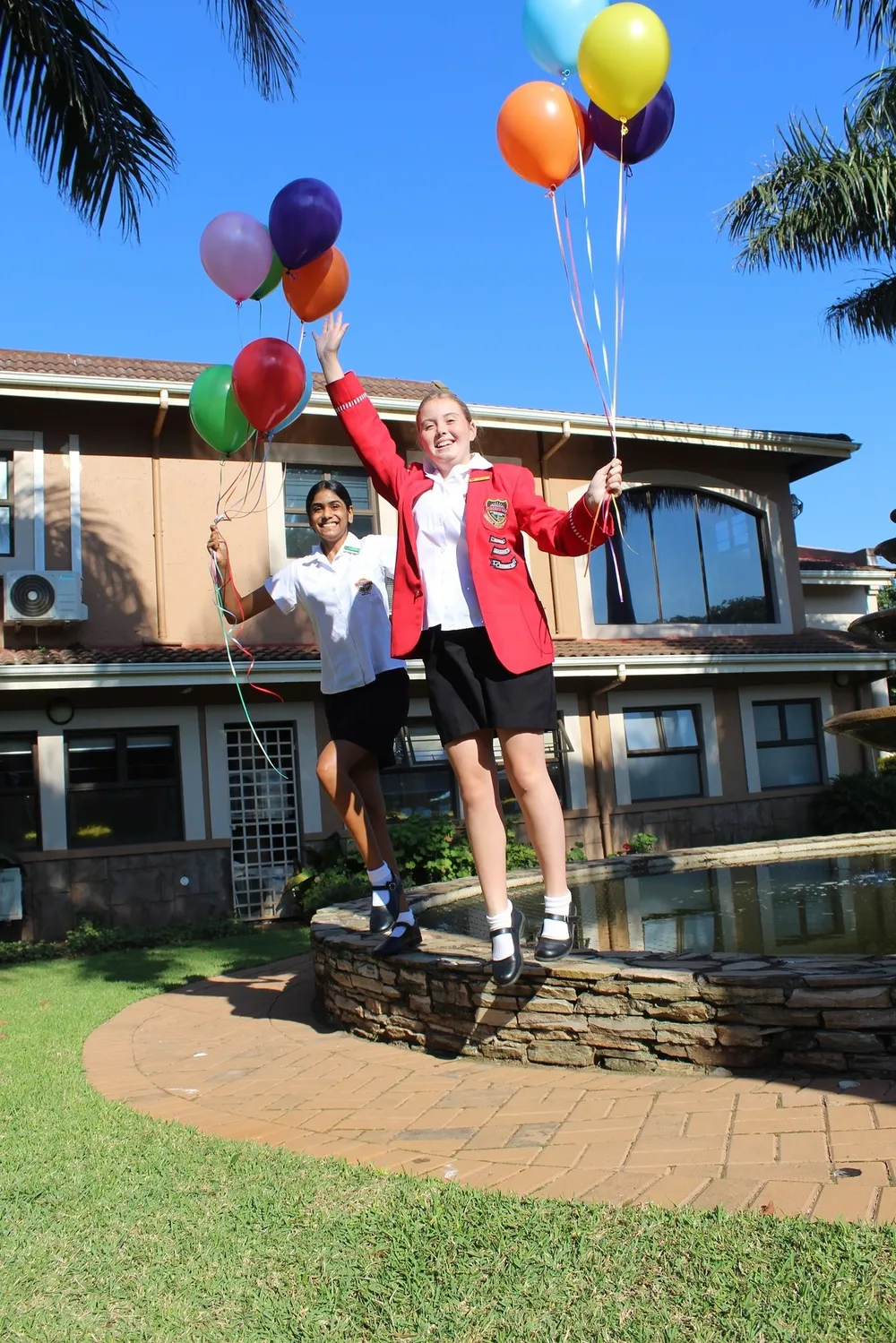 From left: Sashna Govender and Danielle Boshoff are overjoyed with their achievements.